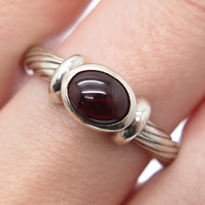 925 Sterling Silver Vintage Real Tourmaline Gem Twisted Oxidized Ring Size 8.75