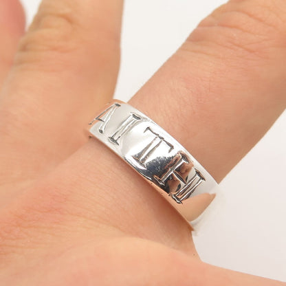 925 Sterling Silver Vintage S.S.I "Faith" Band Ring Size 12.5
