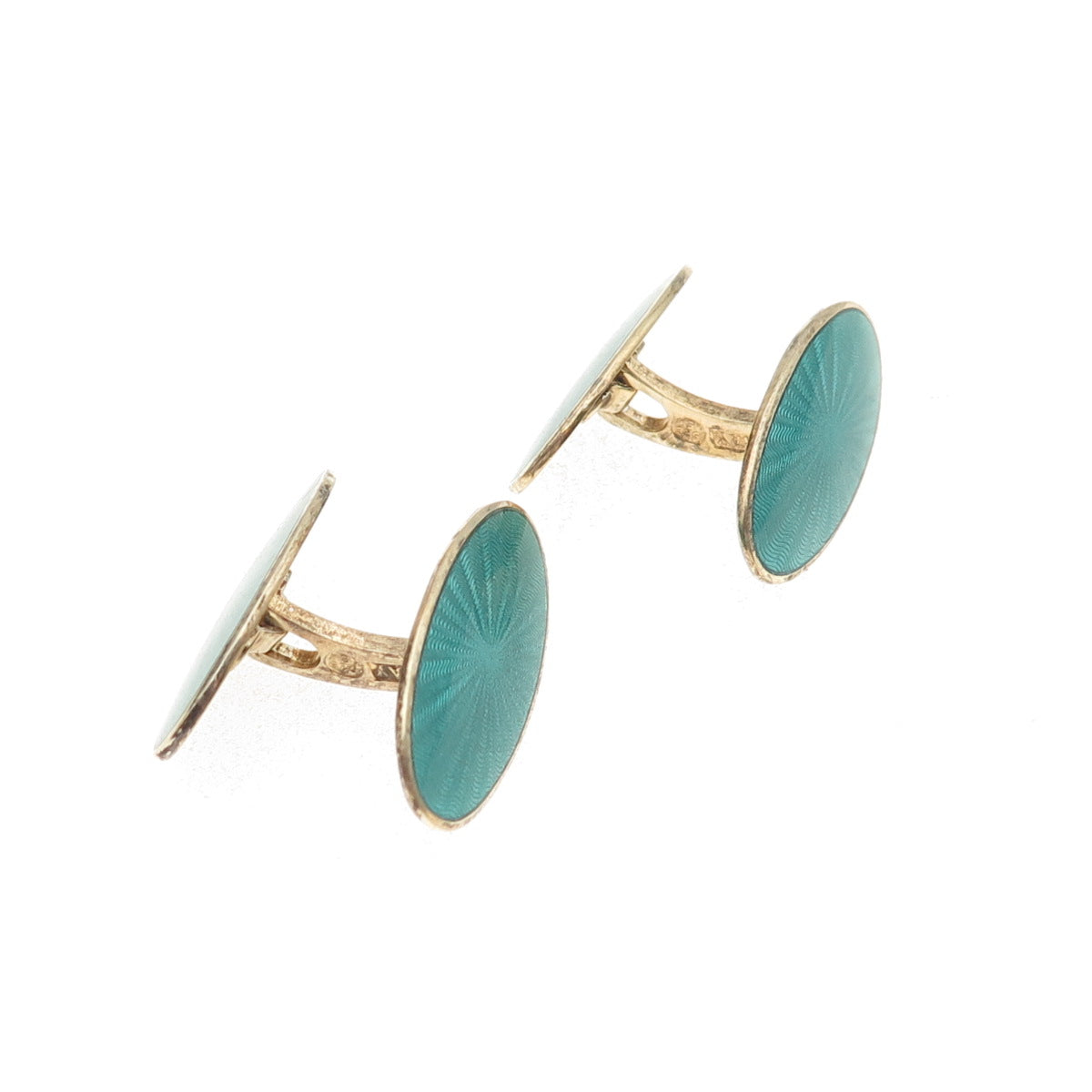 David Andersen 925S Sterling Silver Gold Plated Vintage Norway Enamel Cufflinks