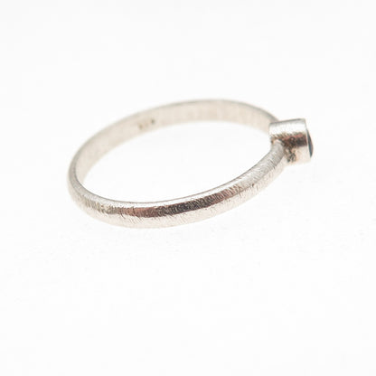 925 Sterling Silver Vintage Real Round-Cut Iolite Oxidized Ring Size 6