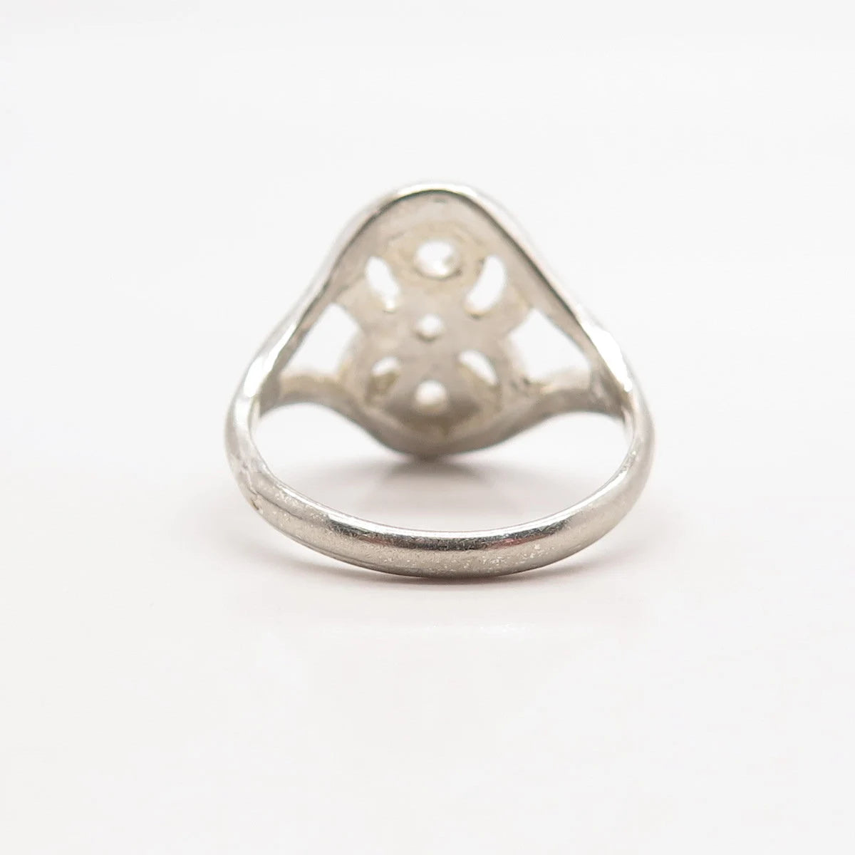 925 Sterling Silver Vintage Modernist Ring Size 7