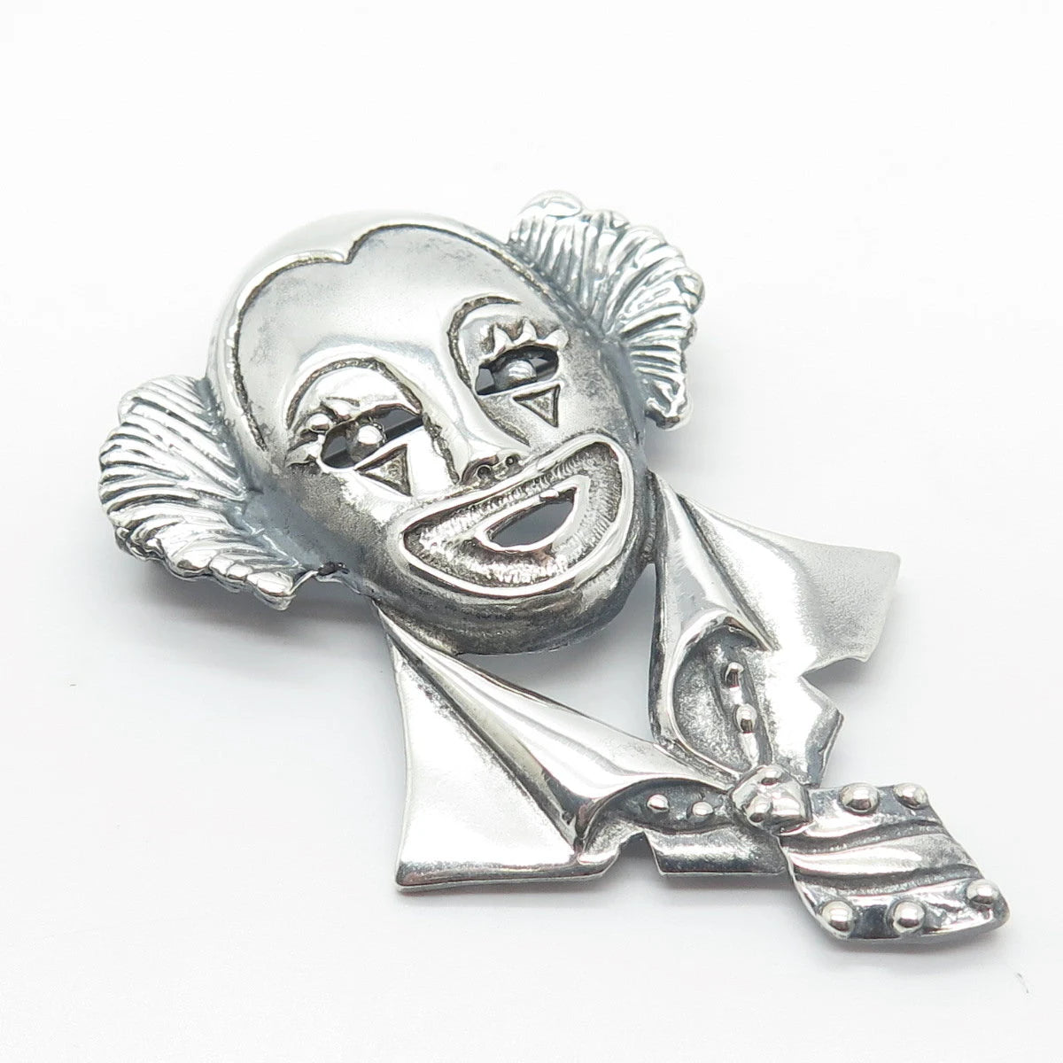 925 Sterling Silver Vintage Mexico Clown Pin Brooch