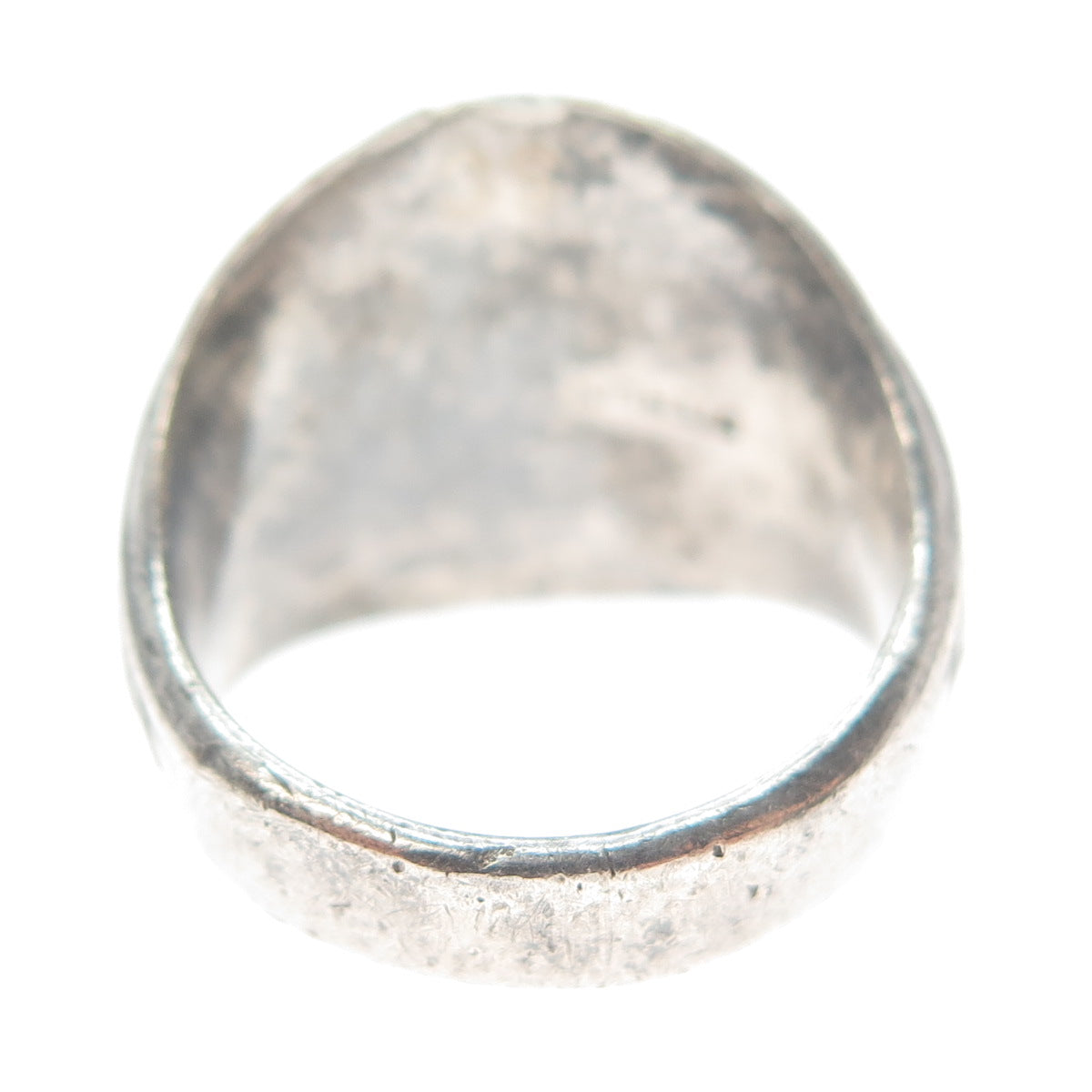 925 Sterling Silver Vintage 1972 Lab-Created Sapphire IHM School Ring Size 8.25