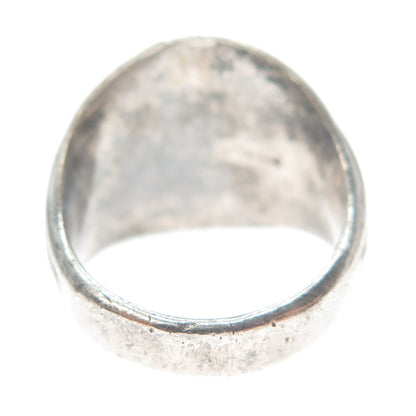 925 Sterling Silver Vintage 1972 Lab-Created Sapphire IHM School Ring Size 8.25