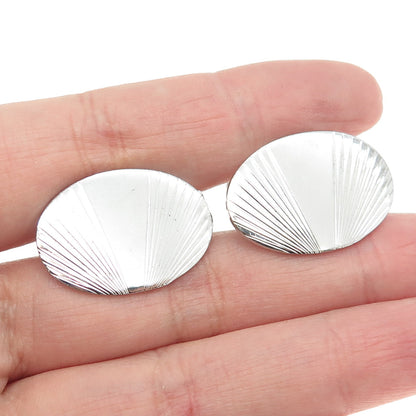 925 Sterling Silver Vintage Oval Shell Cufflinks