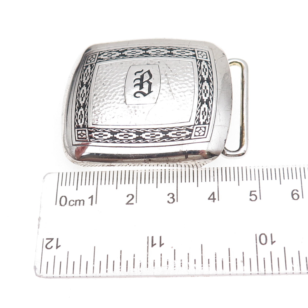 Hickok 925 Sterling Silver Antique Art Deco Letter B Initial Belt Buckle