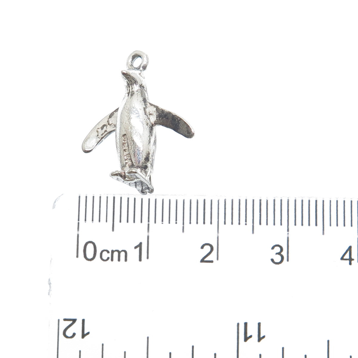 925 Sterling Silver Vintage Pinguin Minimalist 3D Charm Pendant