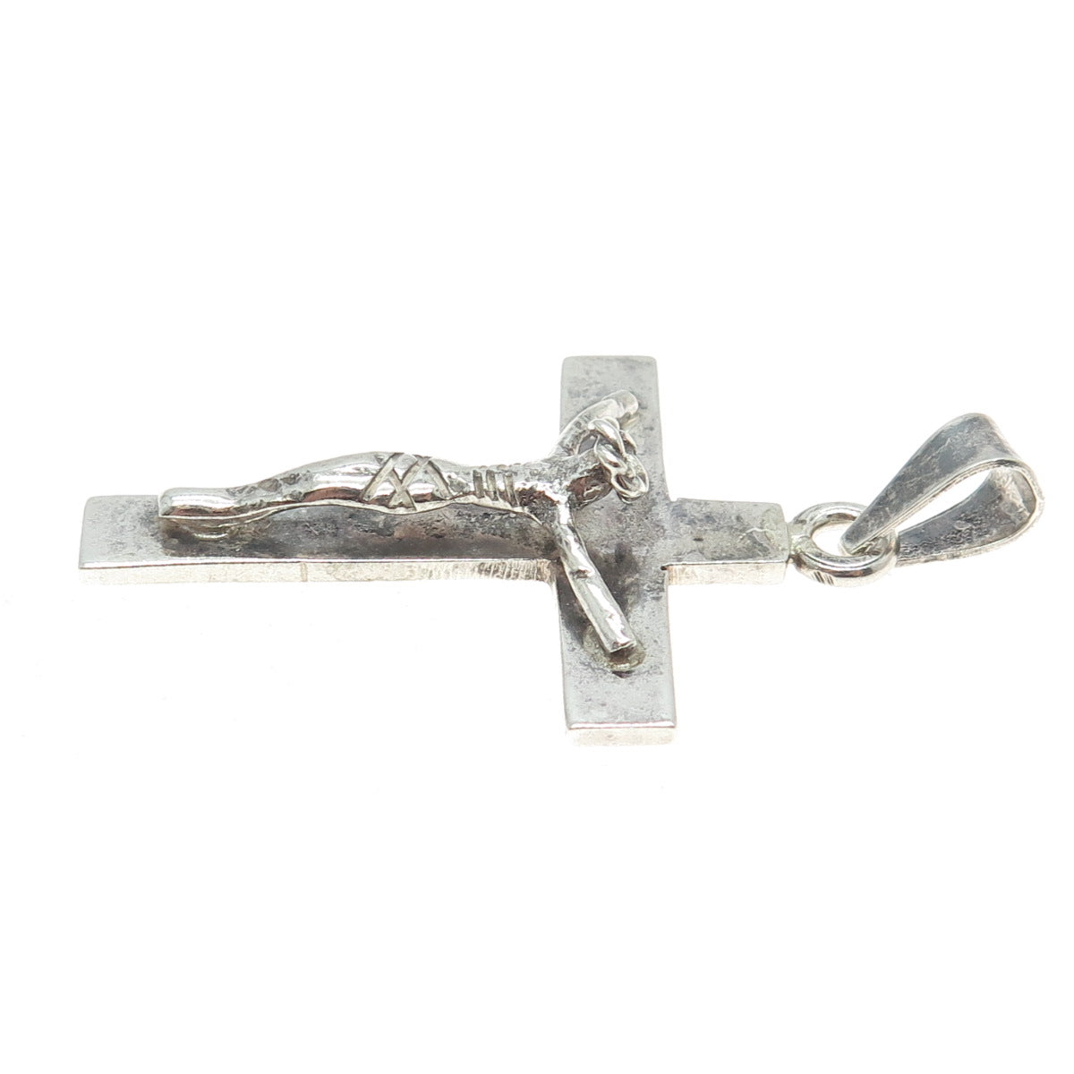 925 Sterling Silver Vintage Mexico Crucifix Cross Pendant