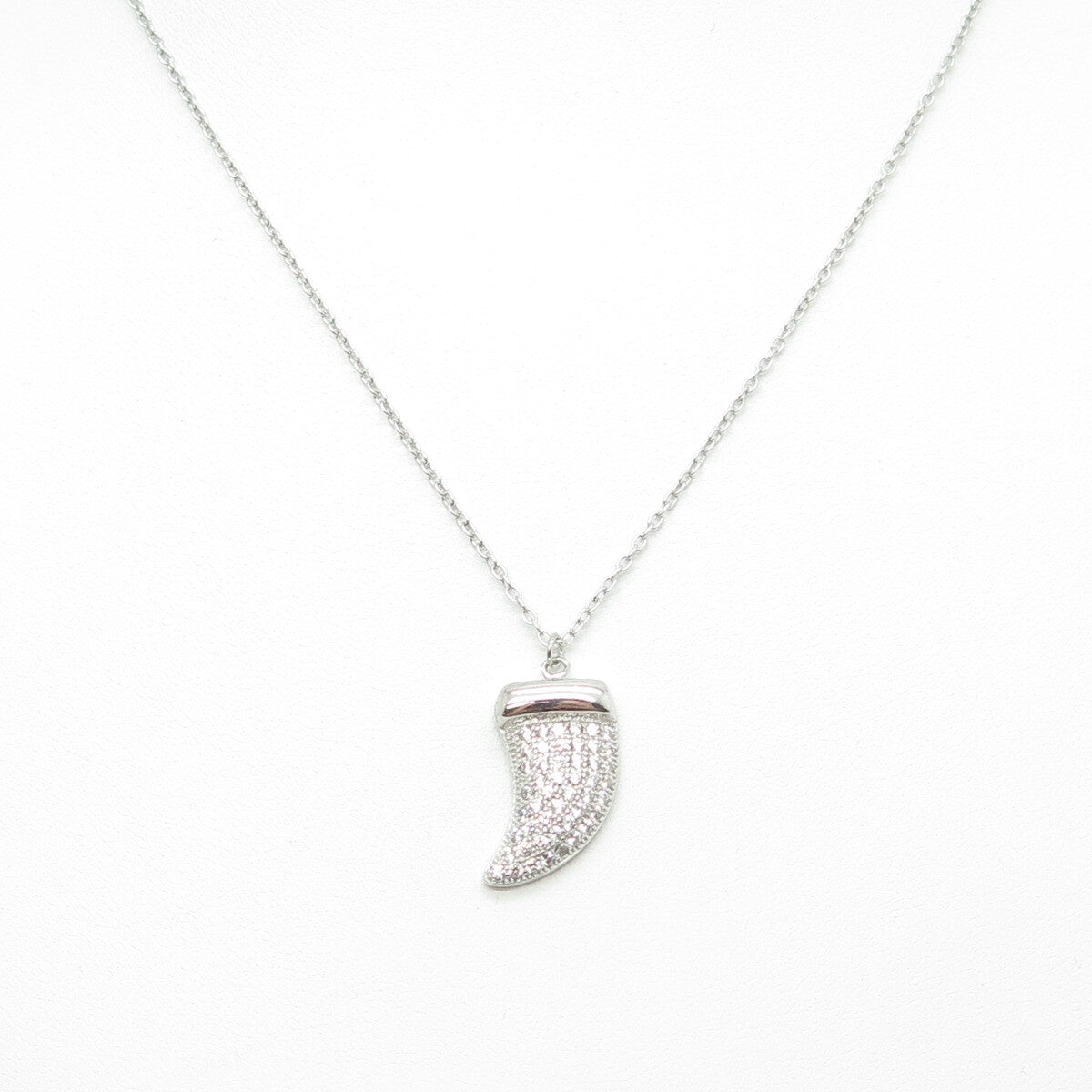 925 Sterling Silver Round-Cut C Z Claw Cable Chain Necklace 18-20"