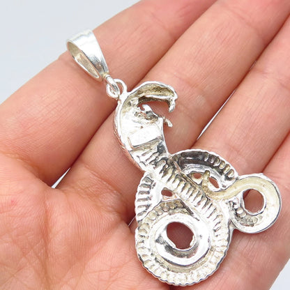 925 Sterling Silver Vintage Snake Pendant