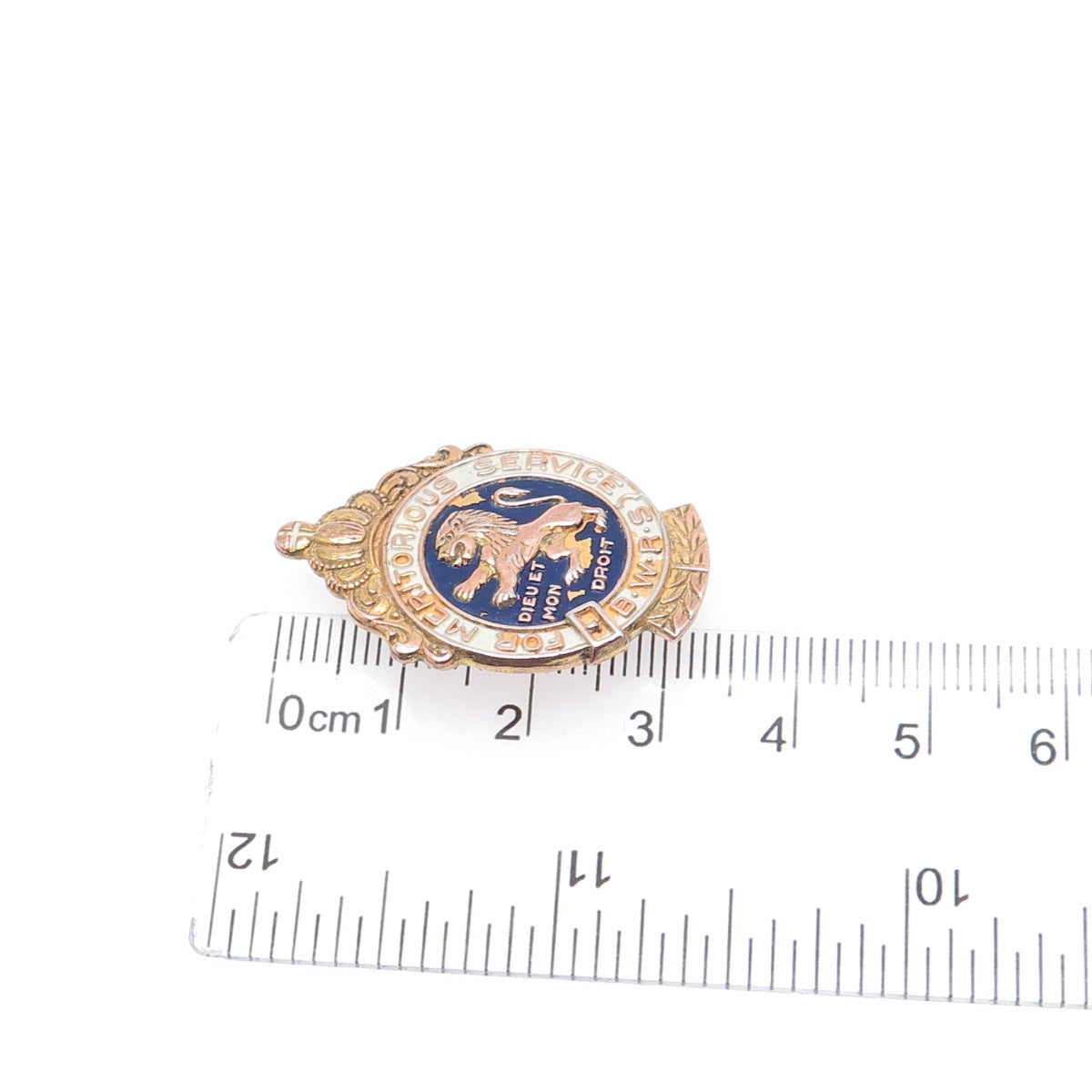 925 Sterling Gold Plated Antique WWII Enamel British War Relief Society Brooch