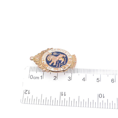 925 Sterling Gold Plated Antique WWII Enamel British War Relief Society Brooch