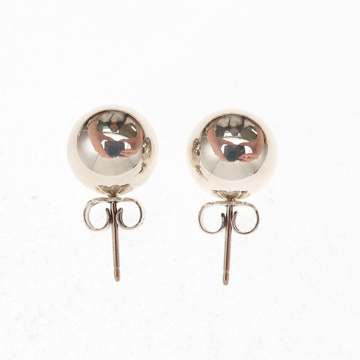 Tiffany & Co. 925 Sterling Silver Vintage HardWear 10mm Ball Stud Earrings
