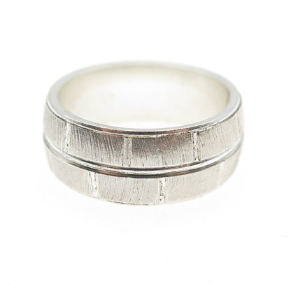 925 Sterling Silver Vintage Textured Band Ring Size 7.5