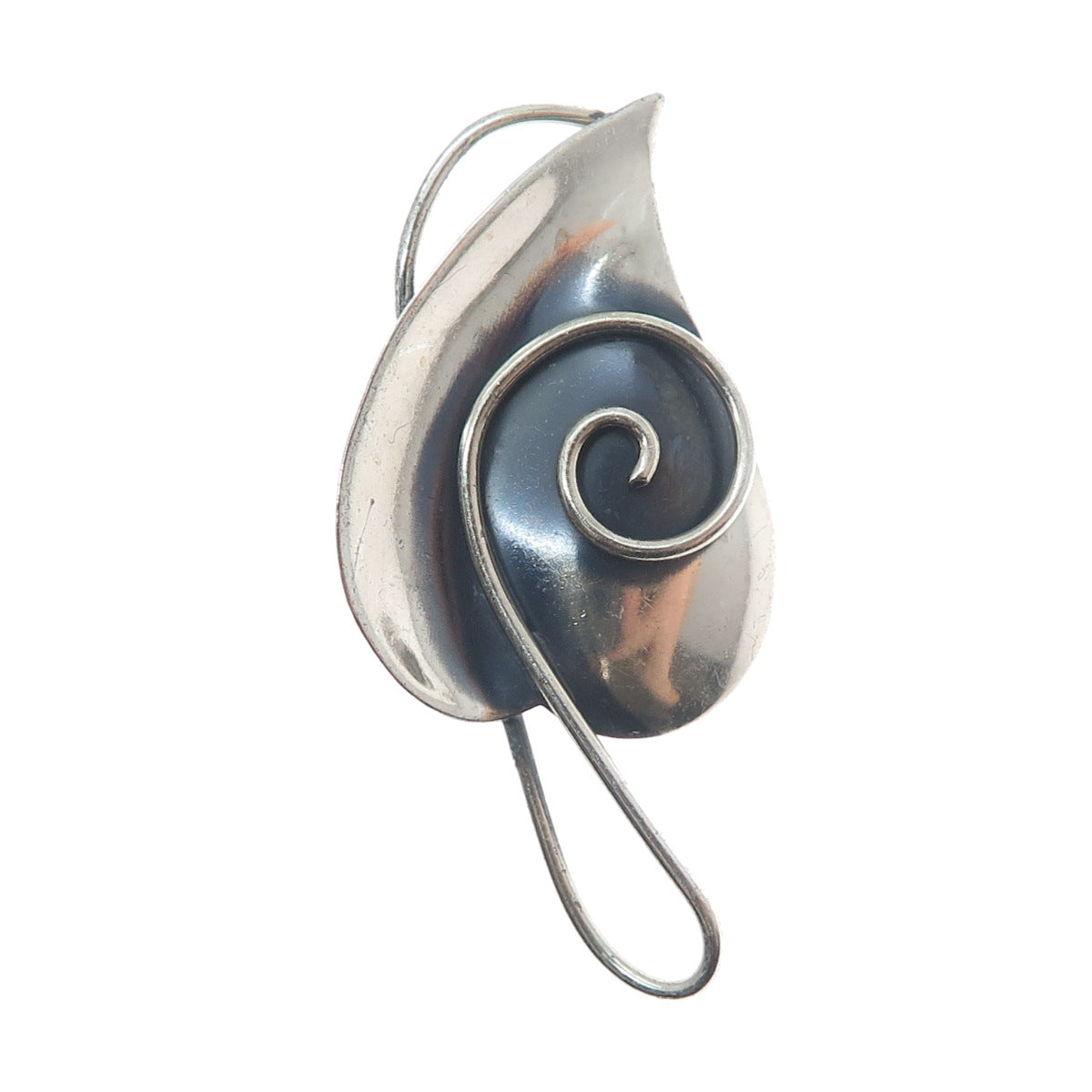 JEWELART 925 Sterling Silver Vintage Floral Leaf Oxidized Pin Brooch