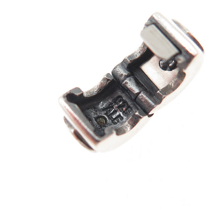 Pandora 925 Sterling Silver & Gold C Z Double Heart Clip Charm