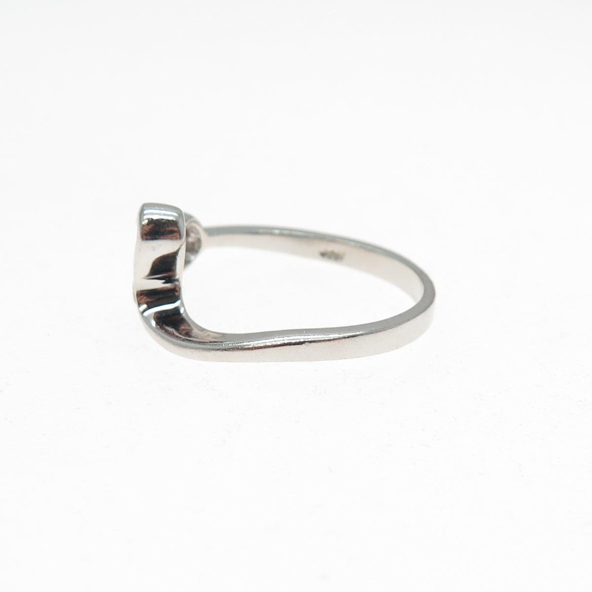 925 Sterling Silver Round-Cut Champagne C Z Modernist Heart Ring Size 7.75