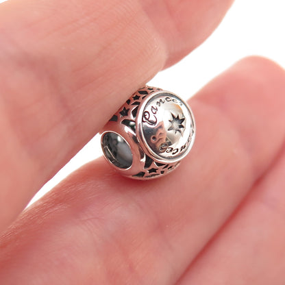 Pandora 925 Sterling Silver Cancer Zodiac Sign Slide Bead Charm