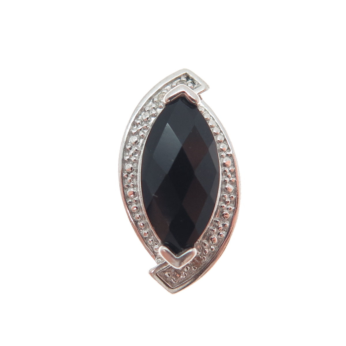 NEVADA 925 Sterling Silver Real Diamond & Black Spinel Minimalist Slide Pendant
