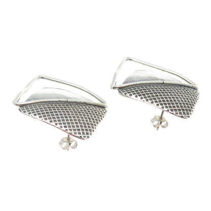 WILLIAM DE LILLO 925 Sterling Silver Vintage Modernist Geometric Earrings