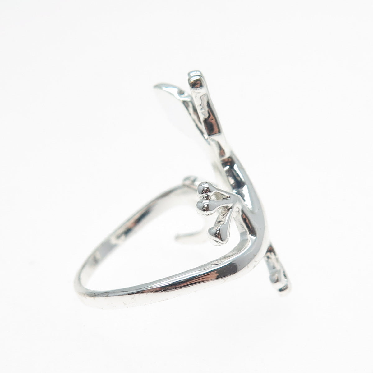 925 Sterling Silver Vintage Lizard Ring Size 8.25