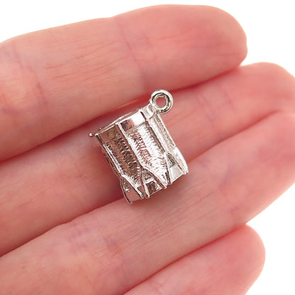 925 Sterling Silver Vintage 1776–1976 Bicentennial Drum 3D Charm Pendant
