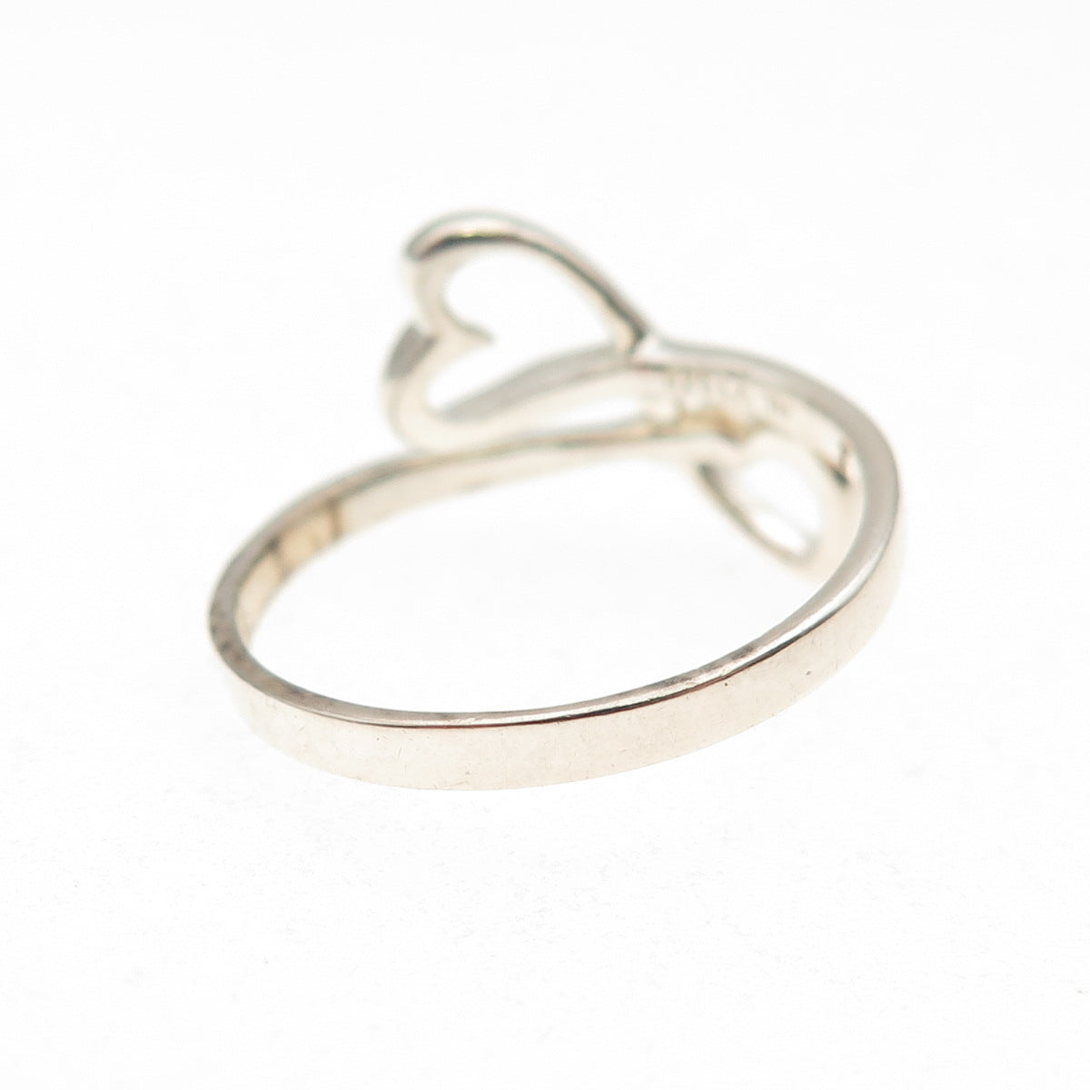 925 Sterling Silver Vintage Mother Daughter Friends Heart Infinity Ring Size 8.5