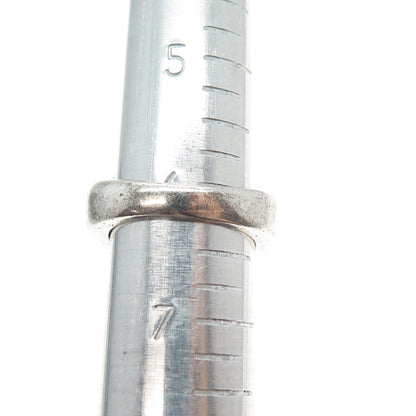925 Sterling Silver Vintage Modernist Flame Oxidized Ring Size 6.25