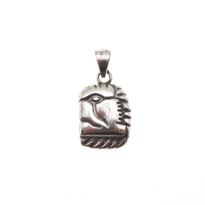 925 Sterling Silver Vintage Egyptian God Oxidized Mini Charm Pendant