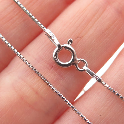 925 Sterling Silver Italy Box Chain Necklace 16"
