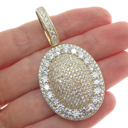 DESIGNS BY YAGI 925 Sterling Gold Plated Round-Cut Shaped C Z Sparkle Pendant