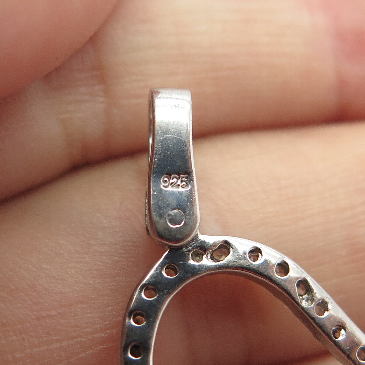 925 Sterling Silver C Z Hamsa Amulet Pendant