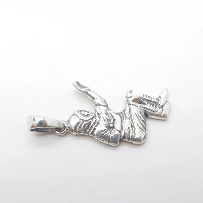 925 Sterling Silver Vintage Astronauts Space Theme Pendant