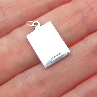 925 Sterling Enamel Hey You Please Fall In Love With Me Minimalist Charm Pendant