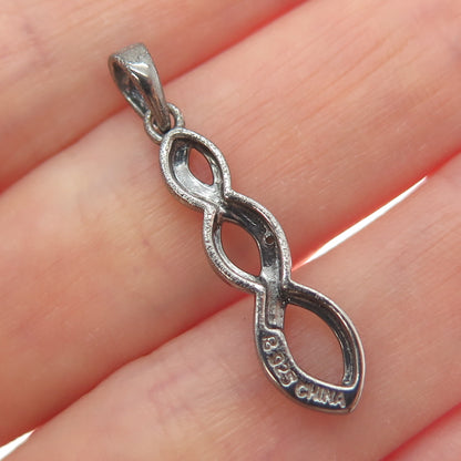 ROSS SIMONS Sterling Silver Black Rhodium Real Diamond Accent Infinity Pendant