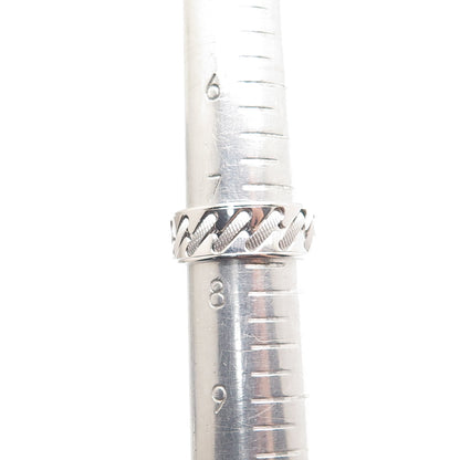 NEOS 925 Sterling Silver Textured Sewing Stitches Band Ring Size 7.75