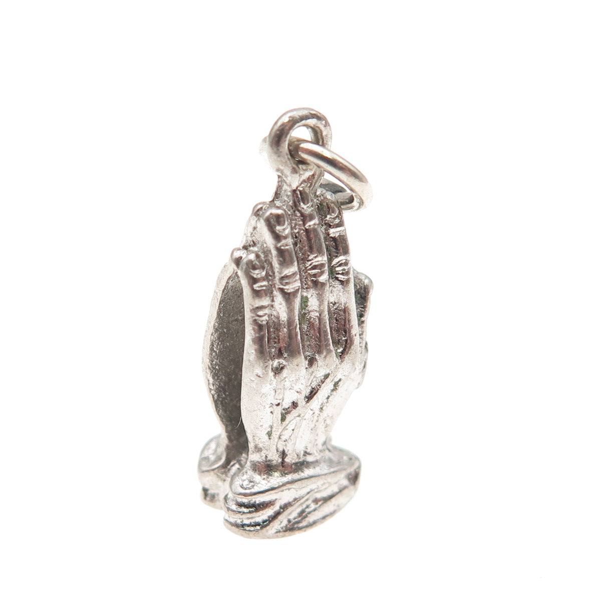 925 Sterling Silver Vintage Prayer Hands Religious Mini Charm Pendant