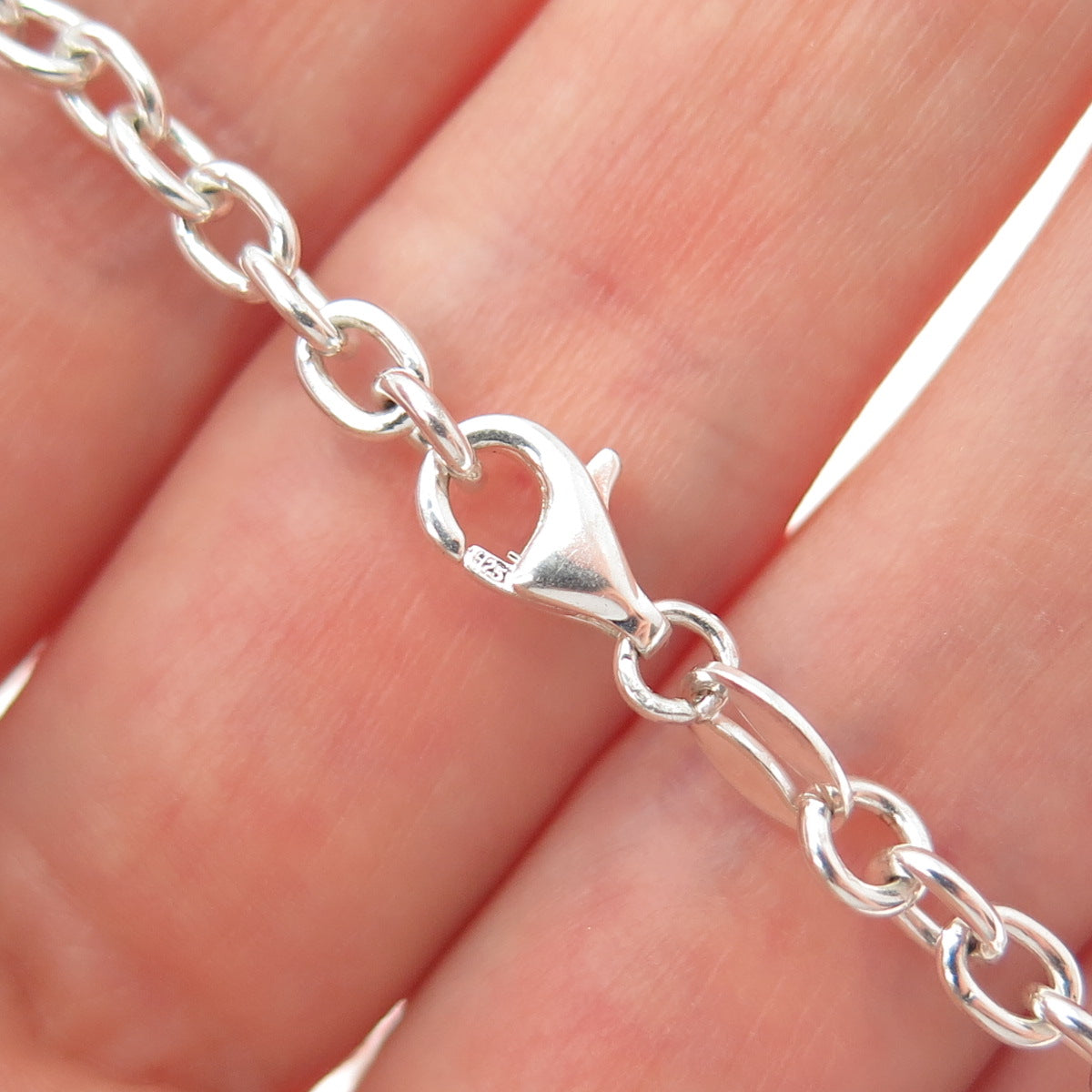 MILOR 925 Sterling Vintage Italy Heart Charm Cable Link Anklet / Bracelet 9.75"