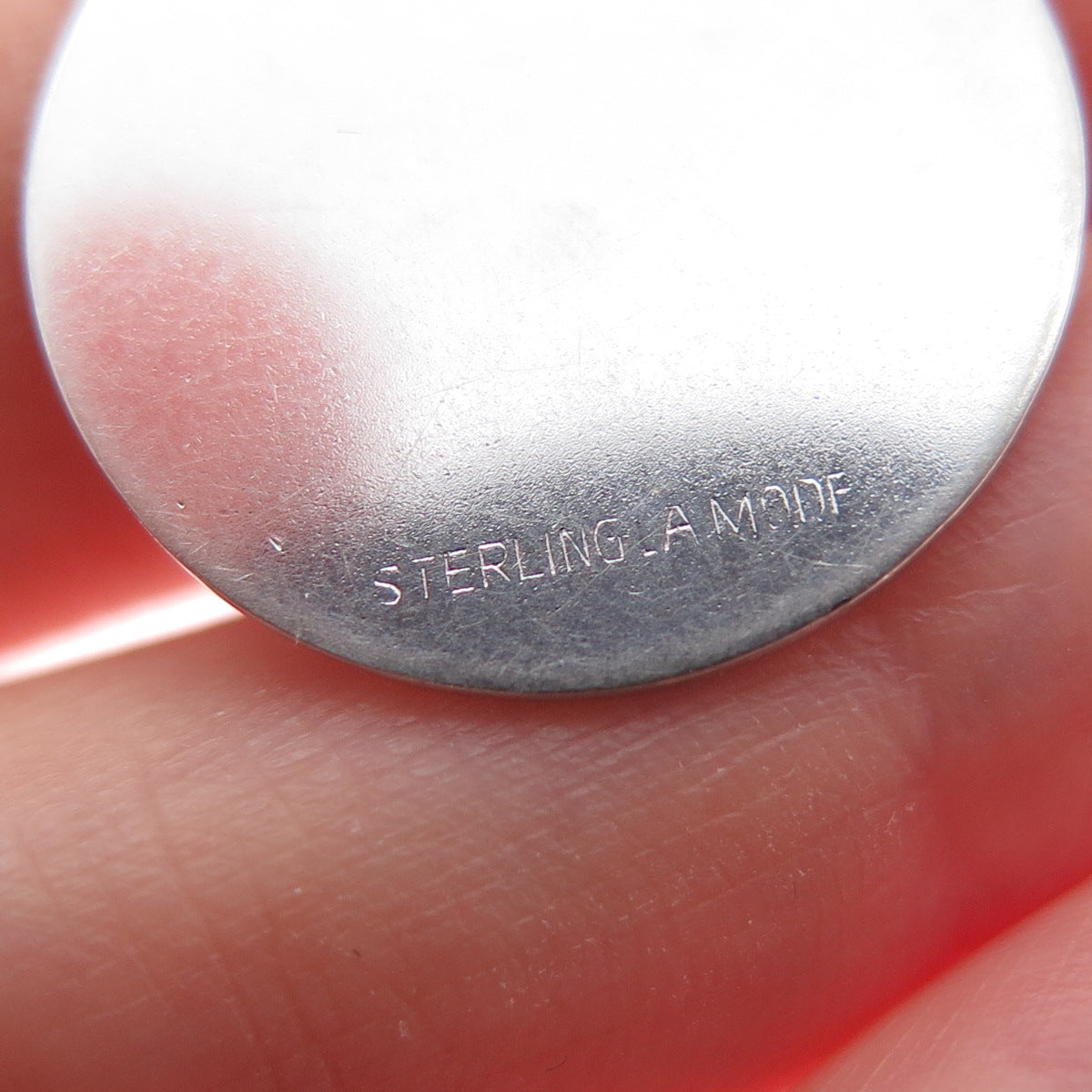 LAMODE 925 Sterling Silver Vintage Round Tag Charm Pendant