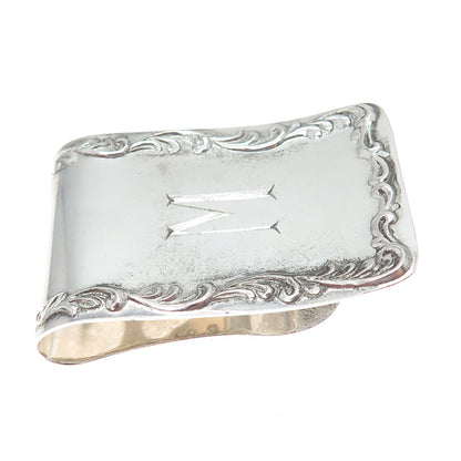 S. KIRK & SON Sterling Silver Antique Engraved Monogram Napkin Clip Holder #27