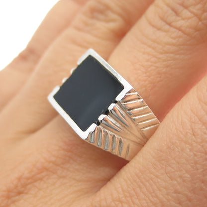 PHLD PlayHardLookDope 925 Sterling Silver Real Black Onyx Ring Size 9.75