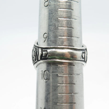 925 Sterling Silver Vintage Reed & Co Glass H Greeley 1977 School Ring Size 9.75
