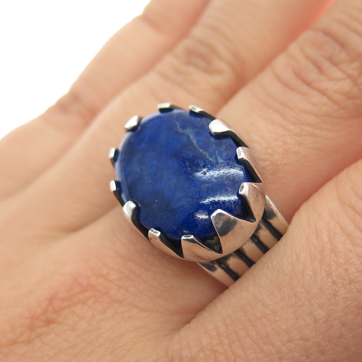 CODY Santa Fe 925 Sterling Silver Vintage Real Lapis Lazuli Ring Size 8.25