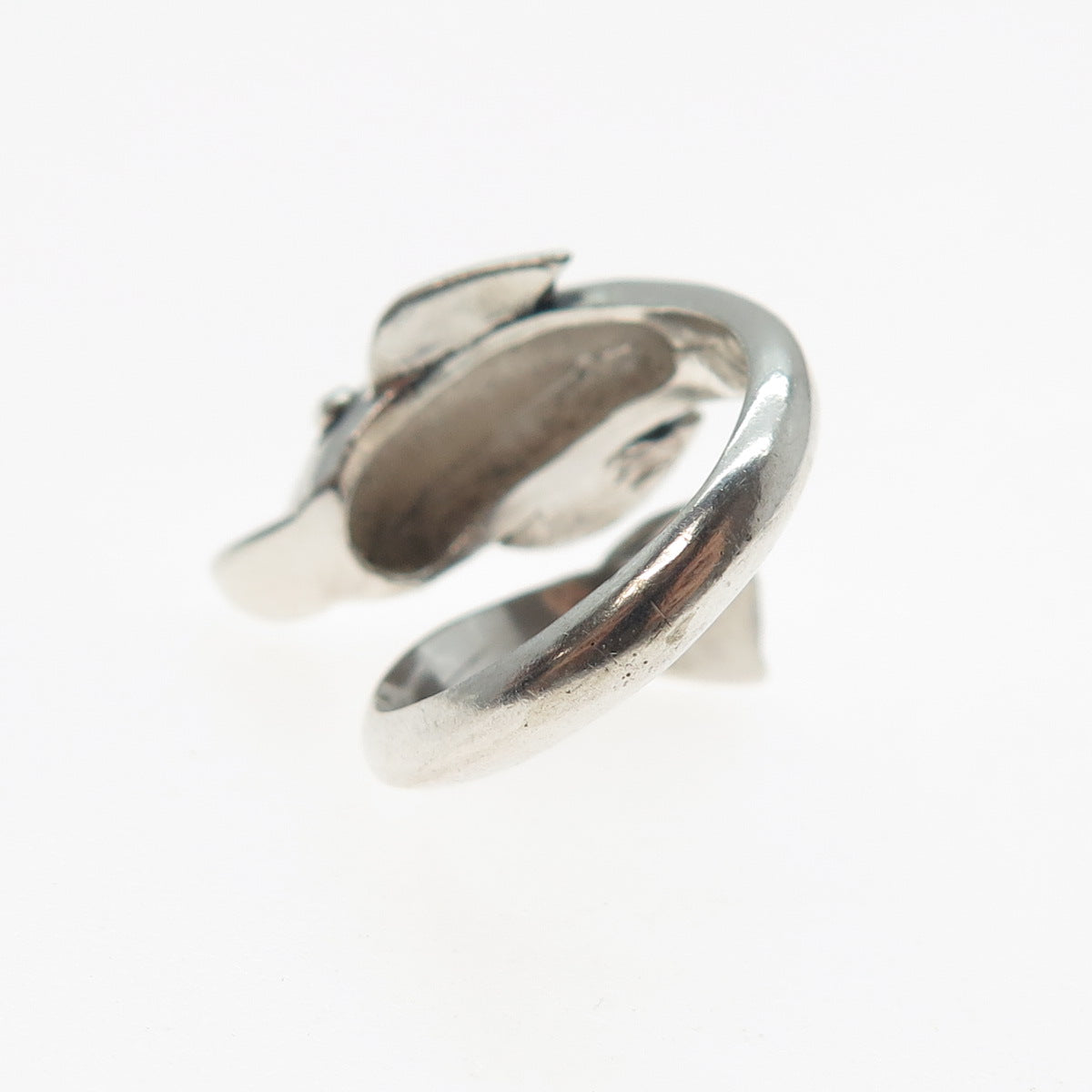 925 Sterling Silver Vintage Dolphin Adjustable Ring Size 6.75