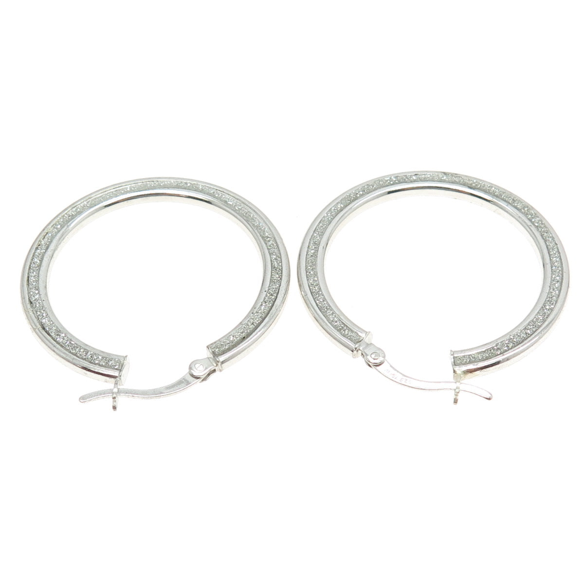 925 Sterling Silver Diamond-Illusion Hoop Earrings