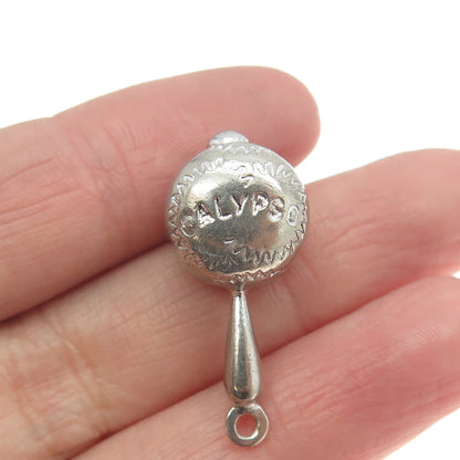 925 Sterling Silver Vintage Calypso Maracas Pendant