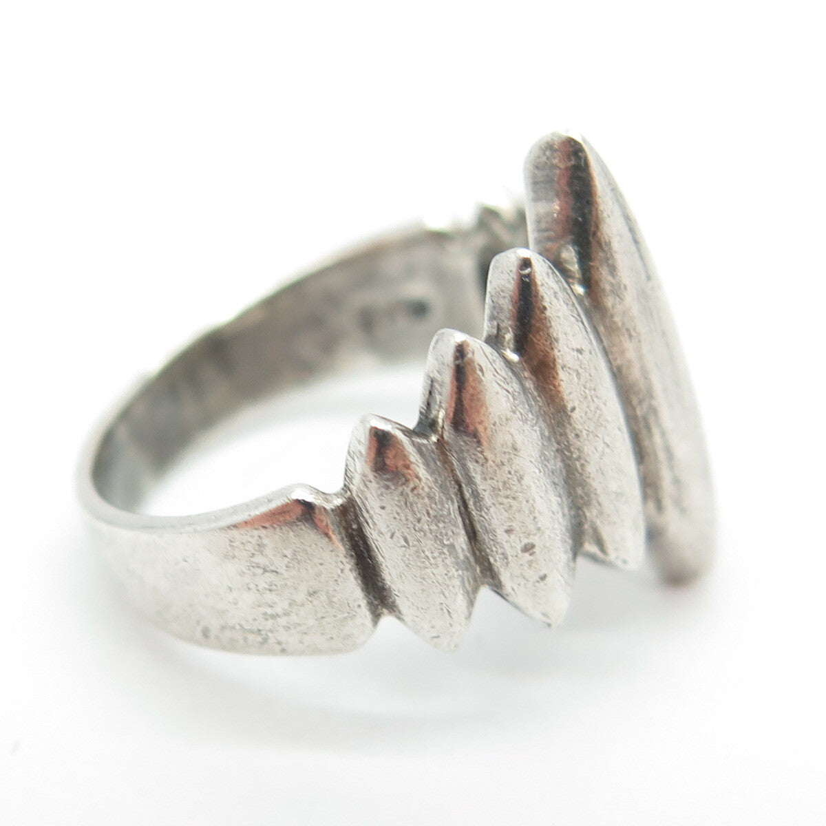 925 Sterling Silver Vintage Modernist Claw Ring Size 6.5