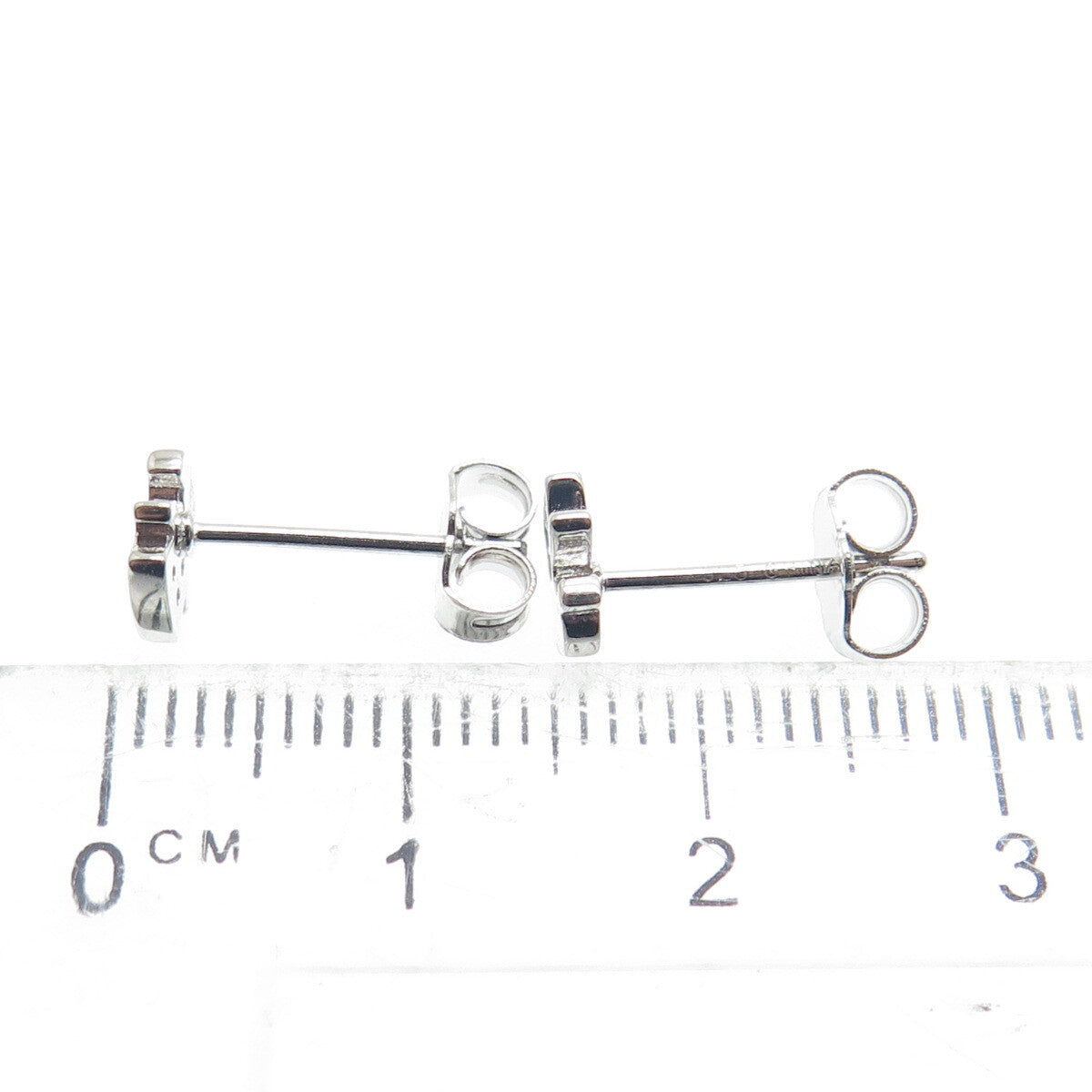 925 Sterling Silver Round-Cut Shaped C Z Little Girl Silhouette Stud Earrings