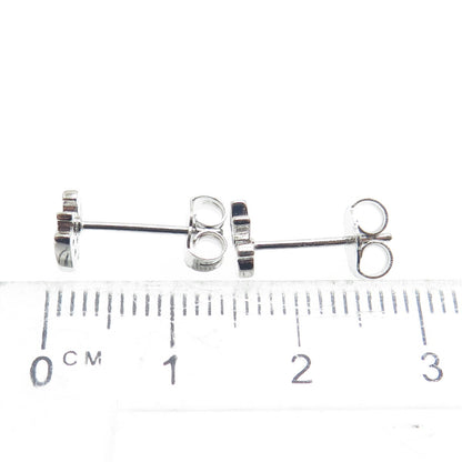 925 Sterling Silver Round-Cut Shaped C Z Little Girl Silhouette Stud Earrings