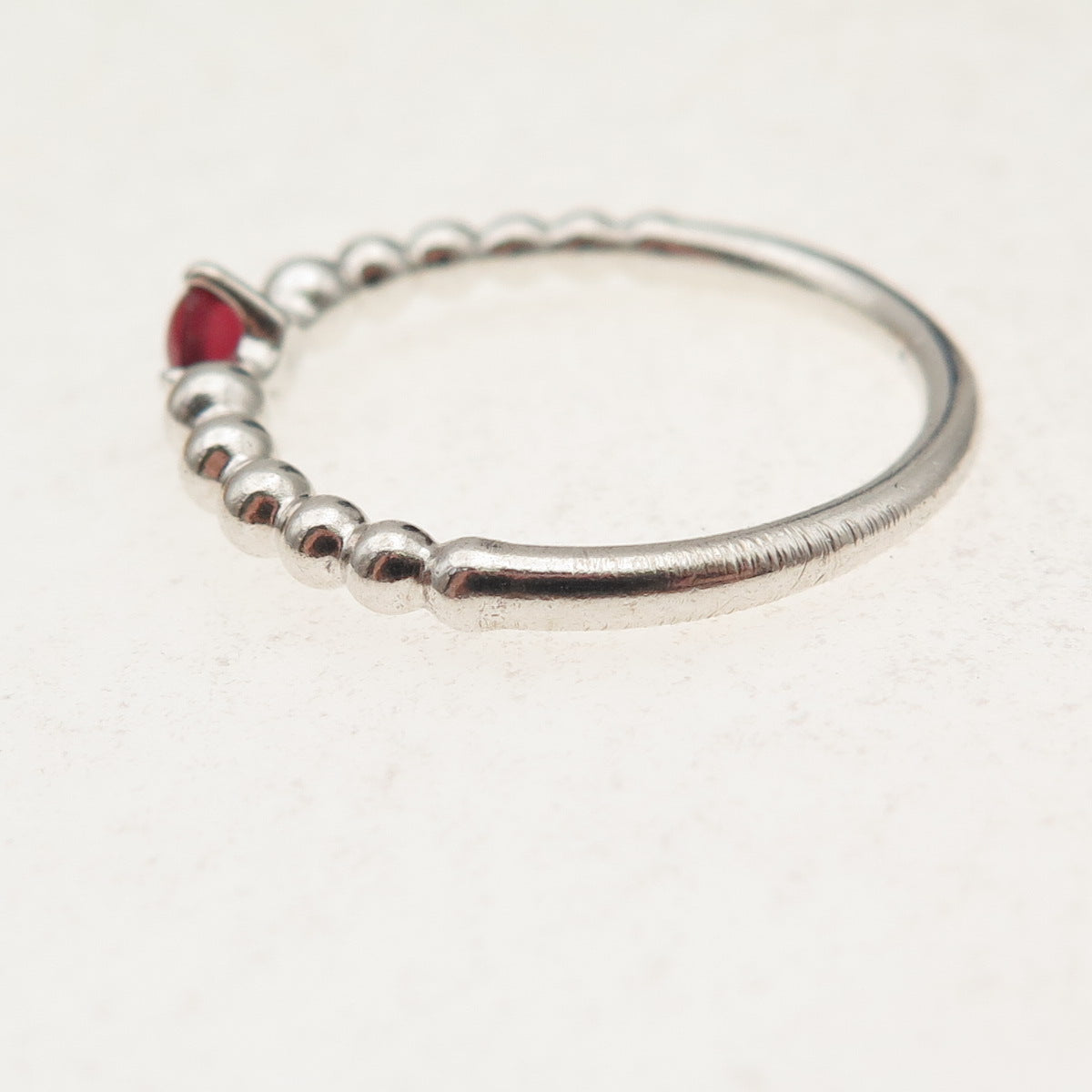 Pandora 925 Sterling Silver Real Red Garnet January Birthstone Ring Size 8